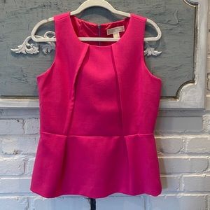 Michael Kors Pink Sleeveless Peplum Lined Shirt, 6